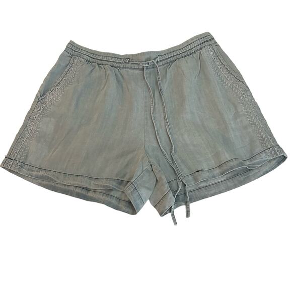 Skies Are Blue Pants - NEW Skies are Blue Streets with No Name Embroidered Tencel Shorts Size Medium
